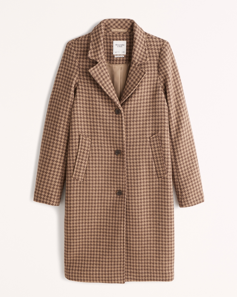 Abercrombie & fitch wool dad coat in check online