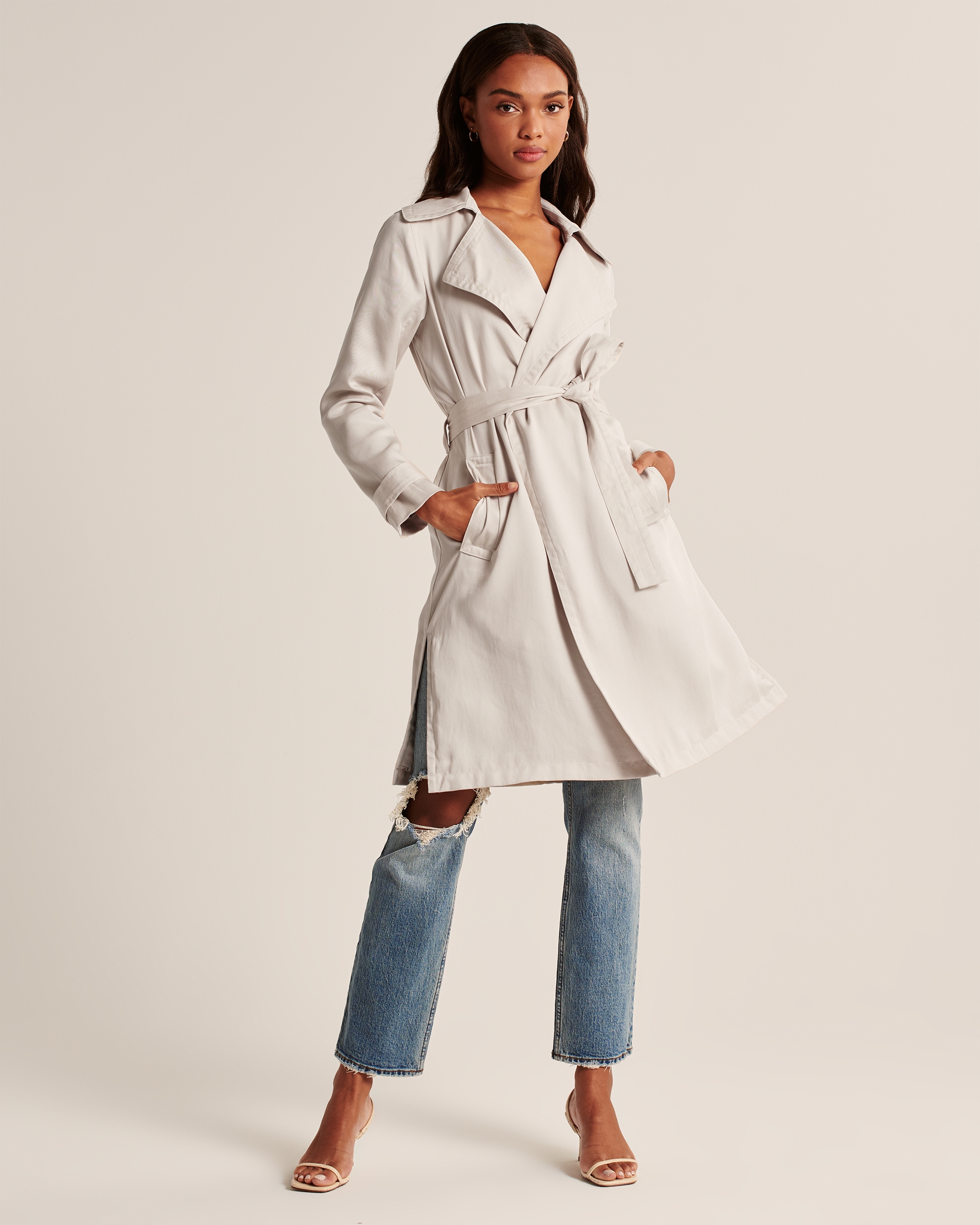 Abercrombie drapey trench outlet coat