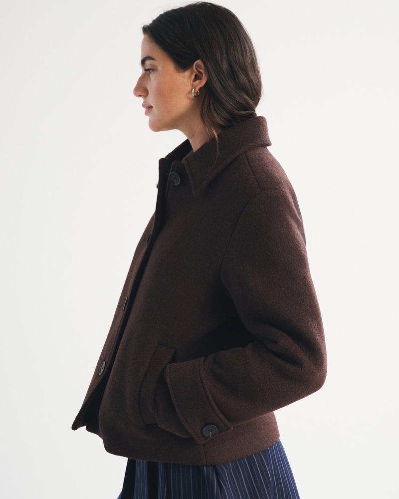 Short Wool-Blend Coat - thumbnail 10