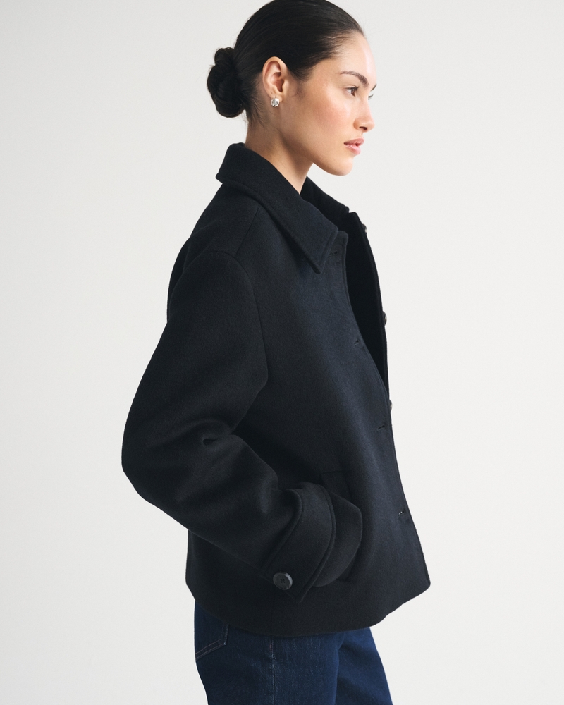 Short Wool-Blend Coat - thumbnail 4