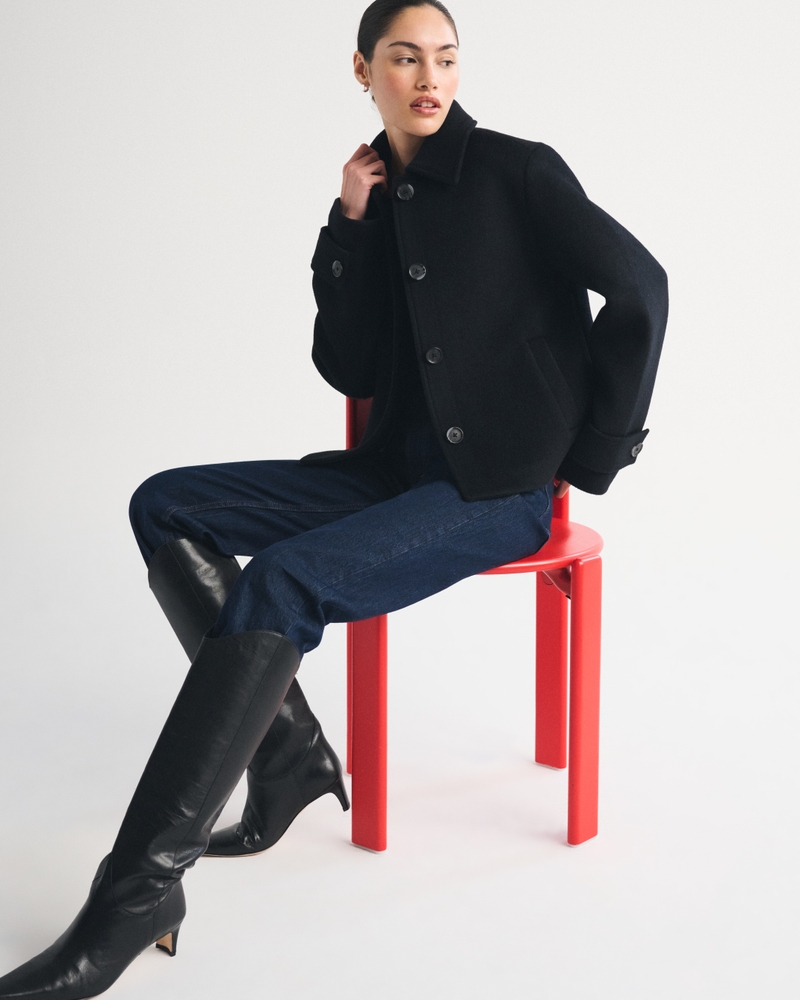Short Wool-Blend Coat - thumbnail 6