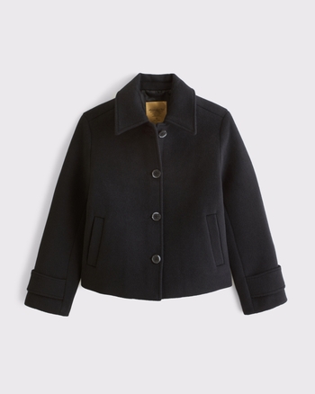 Short Wool-Blend Coat