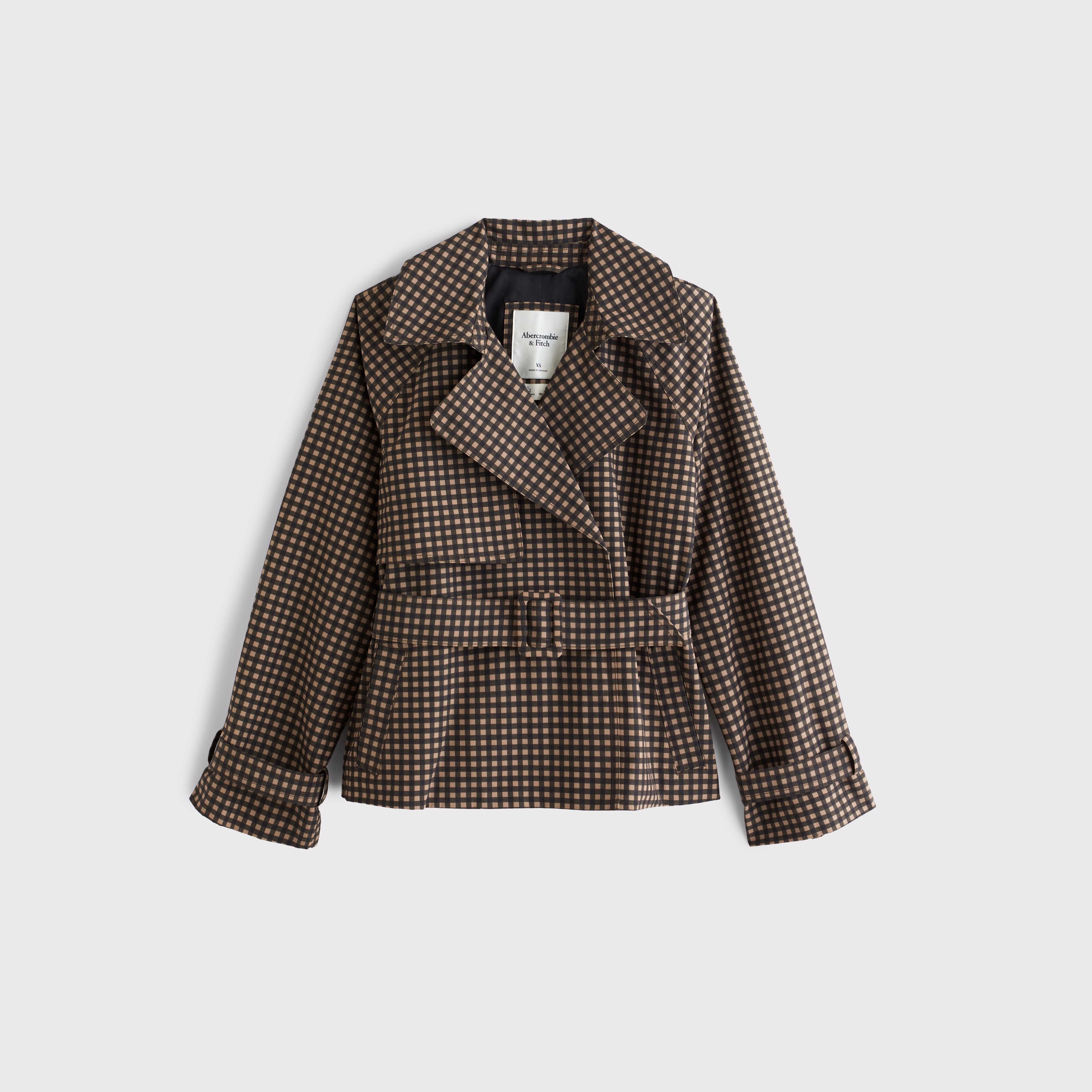 Женское пальто Abercrombie & Fitch Short Belted Trench, цвет: Карамельный
