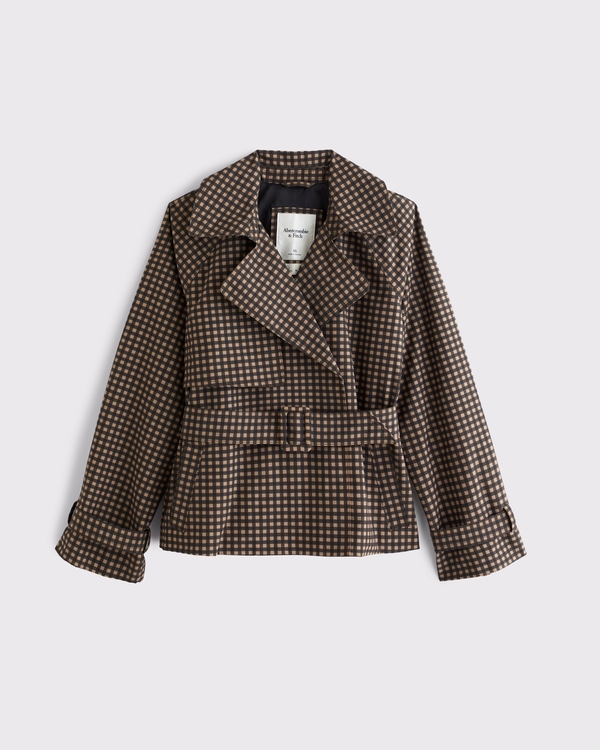 Short Belted Trench Coat, Caramel view 1