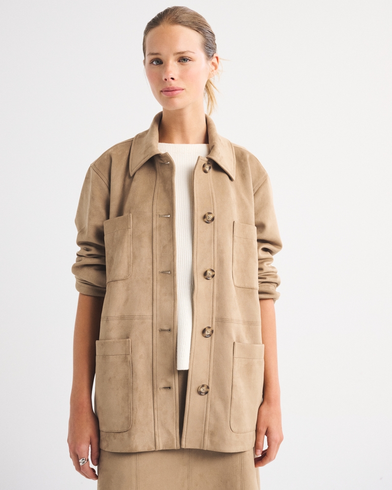 Vegan Suede Shirt Jacket - thumbnail 5