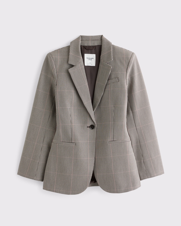 Nipped-Waist Suiting Blazer