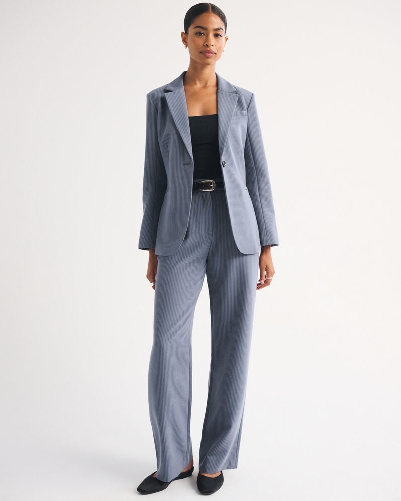 Nipped-Waist Suiting Blazer