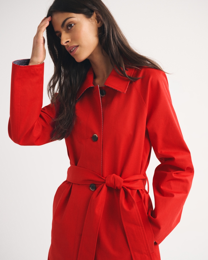 100% Cotton 2-in-1 Reversible Long Mac Coat - thumbnail 3