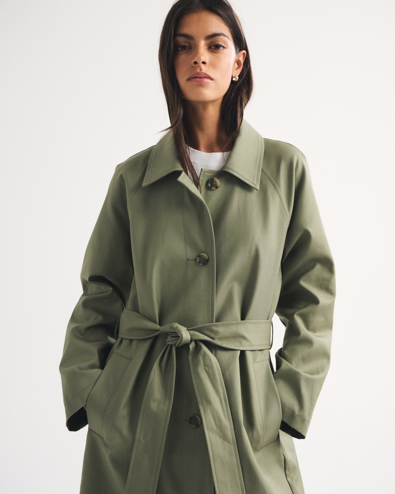 100% Cotton 2-in-1 Reversible Long Mac Coat - thumbnail 5