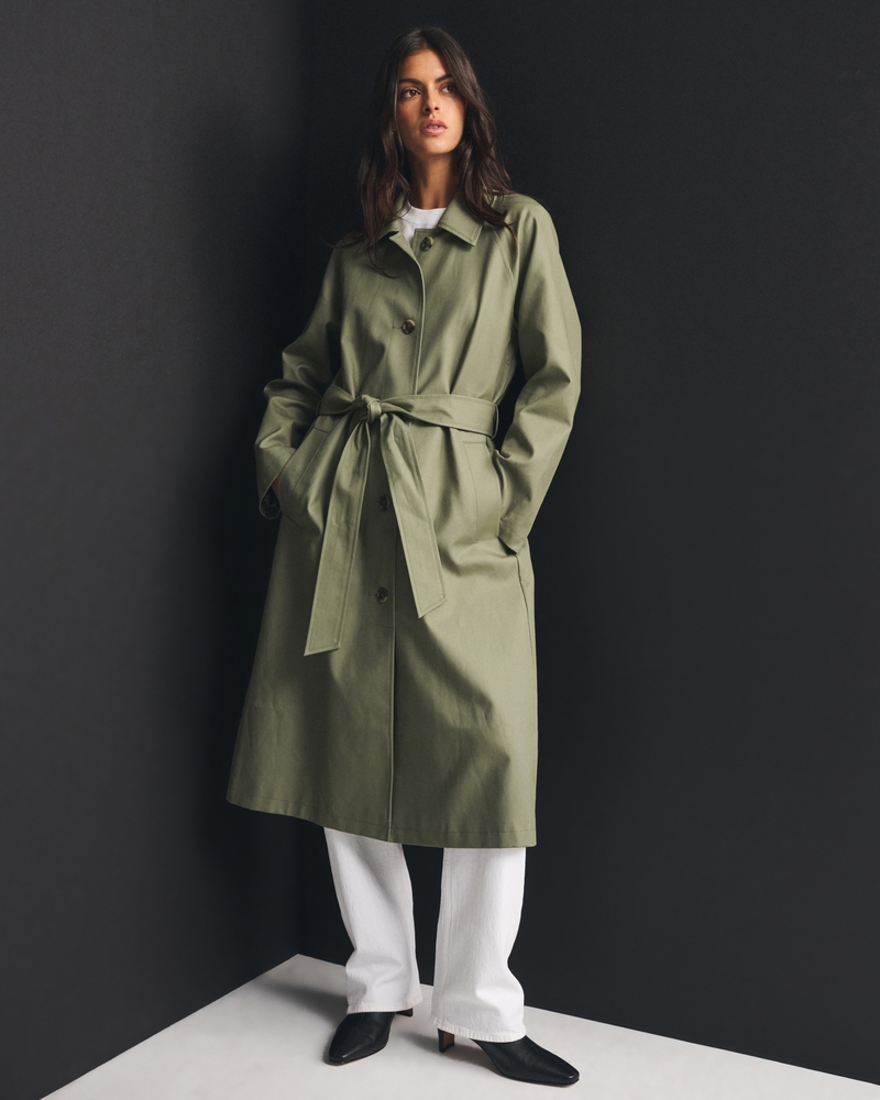 100% Cotton 2-in-1 Reversible Long Mac Coat - thumbnail 7