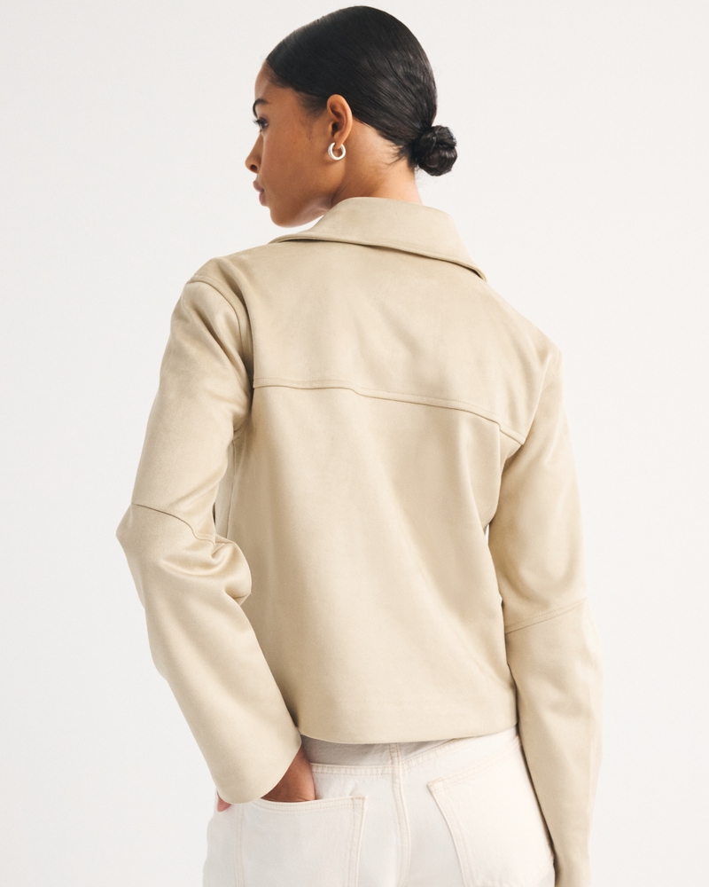 Relaxed Vegan Suede Zip Jacket - thumbnail 8