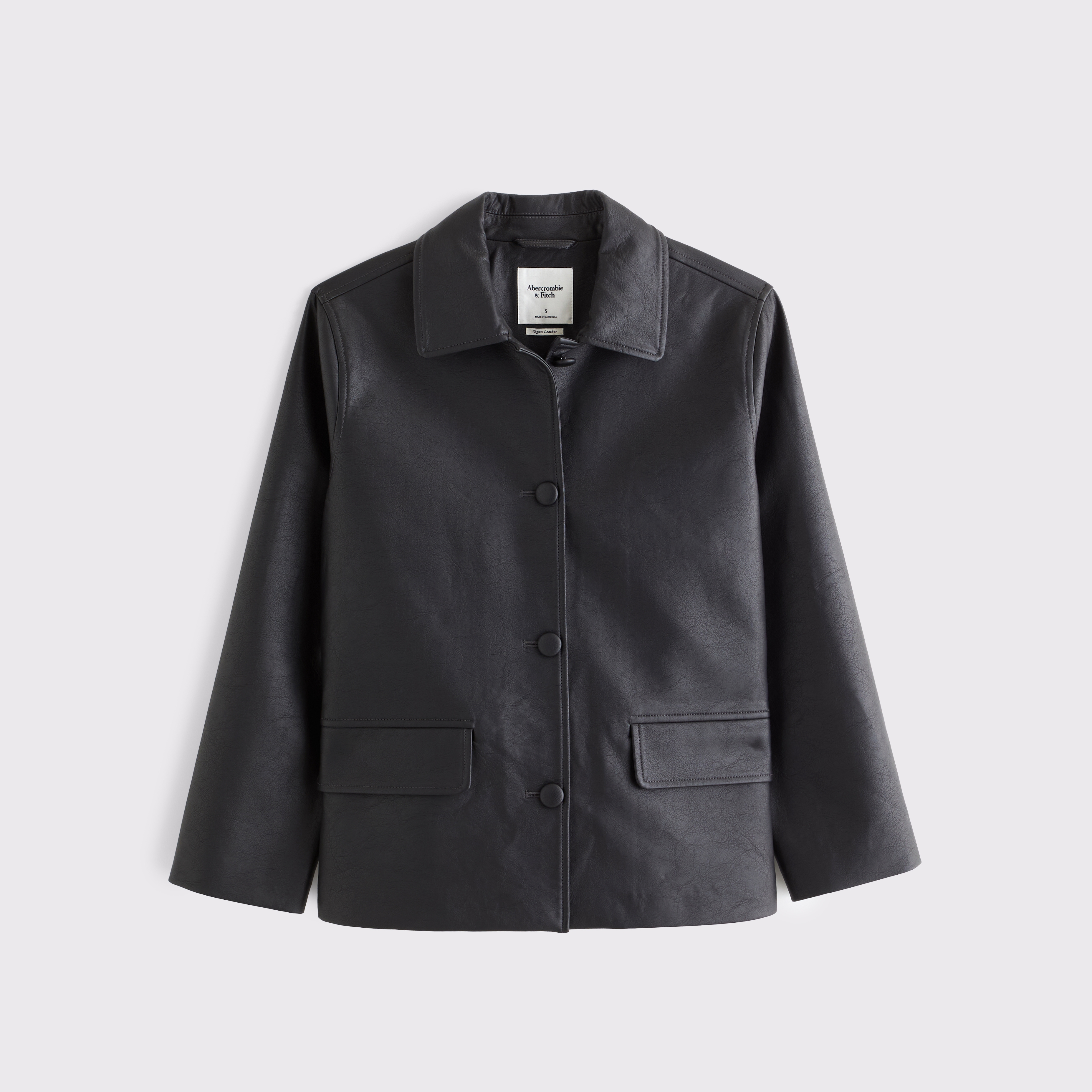 Женская куртка Abercrombie & Fitch Vegan Suede, цвет: Чёрный — фото 1
