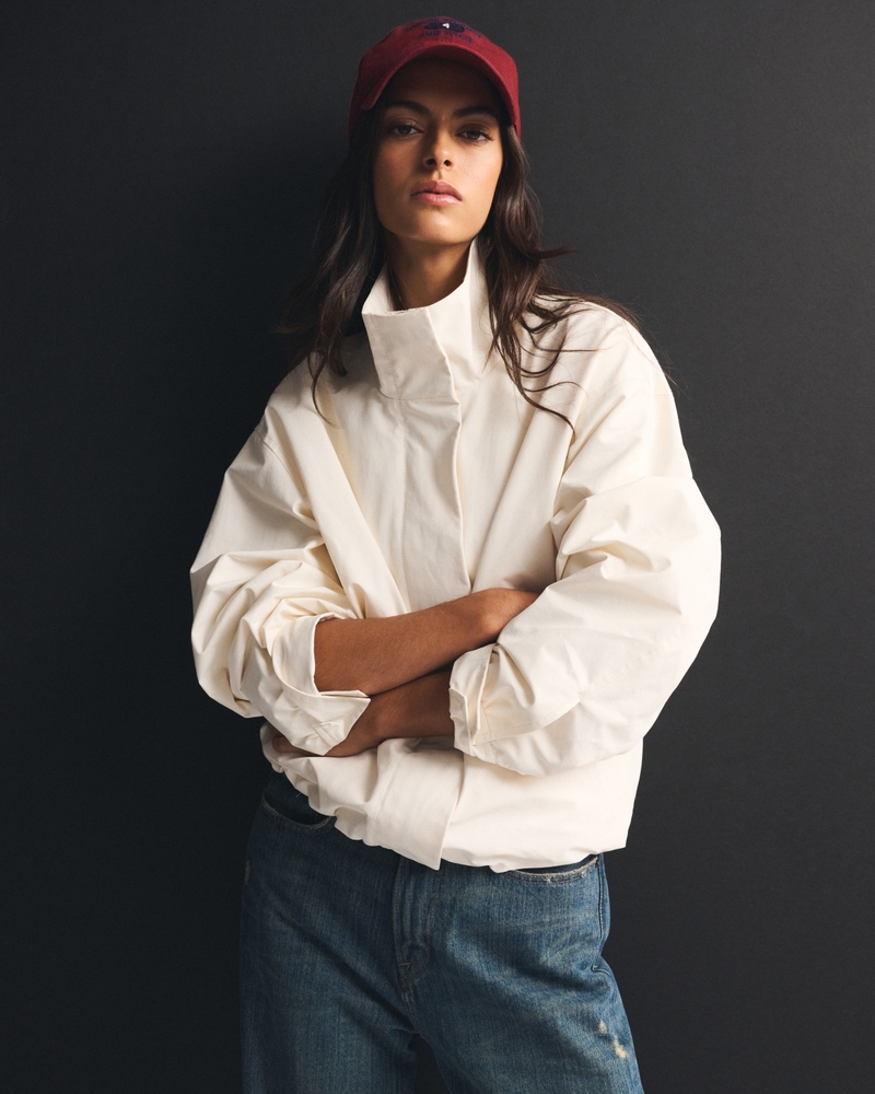 Mock Neck Bubble Hem Jacket - thumbnail 5