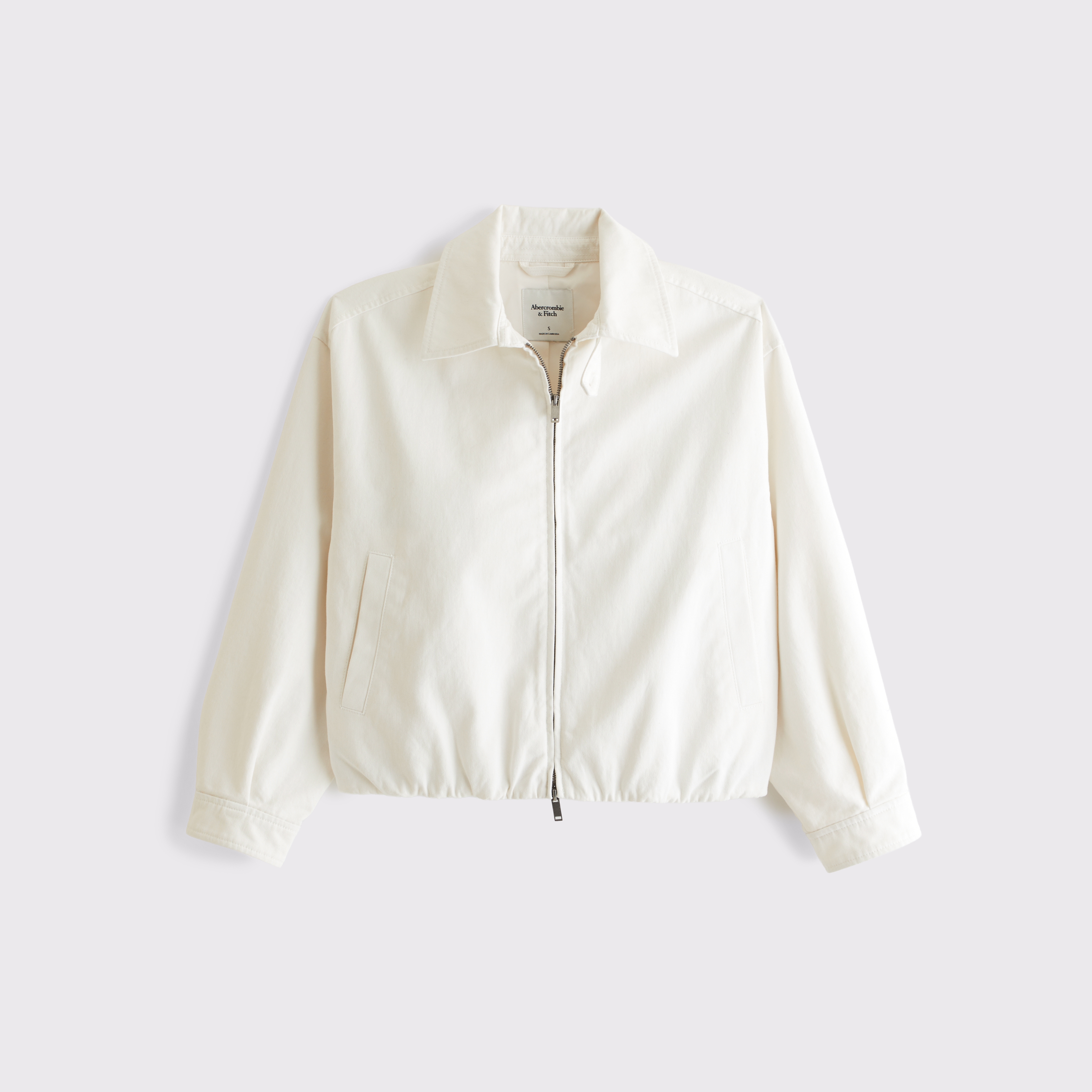 Женская куртка Abercrombie & Fitch 100% Cotton Twill Collared, цвет: Кремовый — фото 1