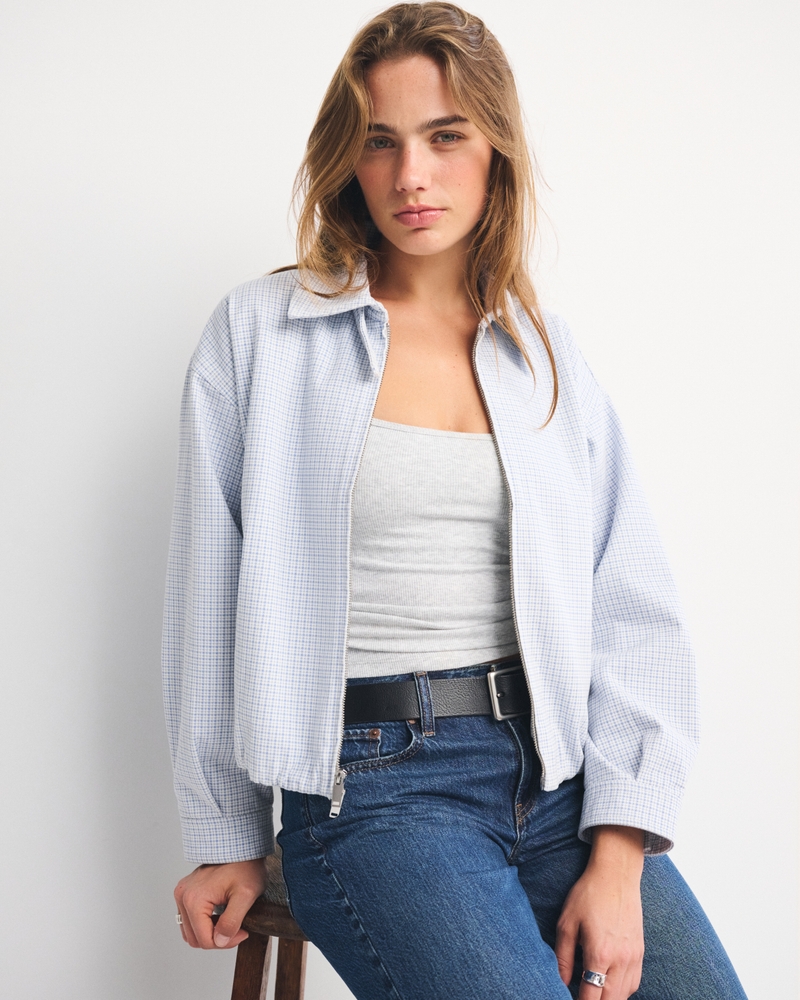 100% Cotton Twill Collared Jacket - thumbnail 2