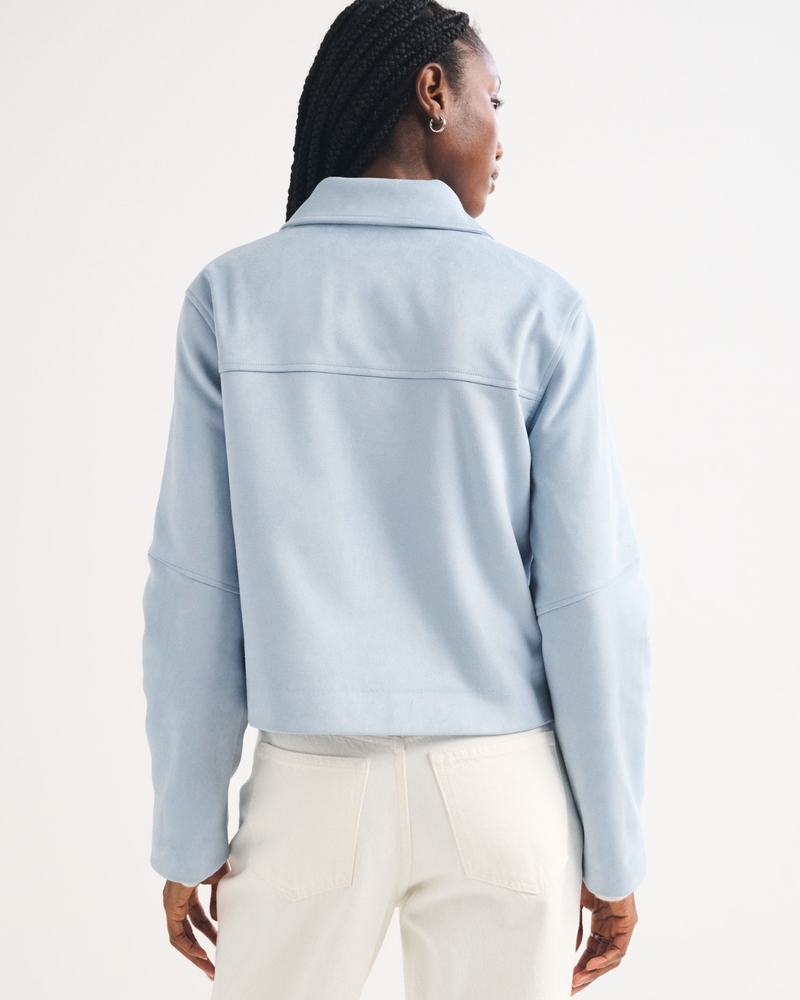 Relaxed Vegan Suede Zip Jacket - thumbnail 4