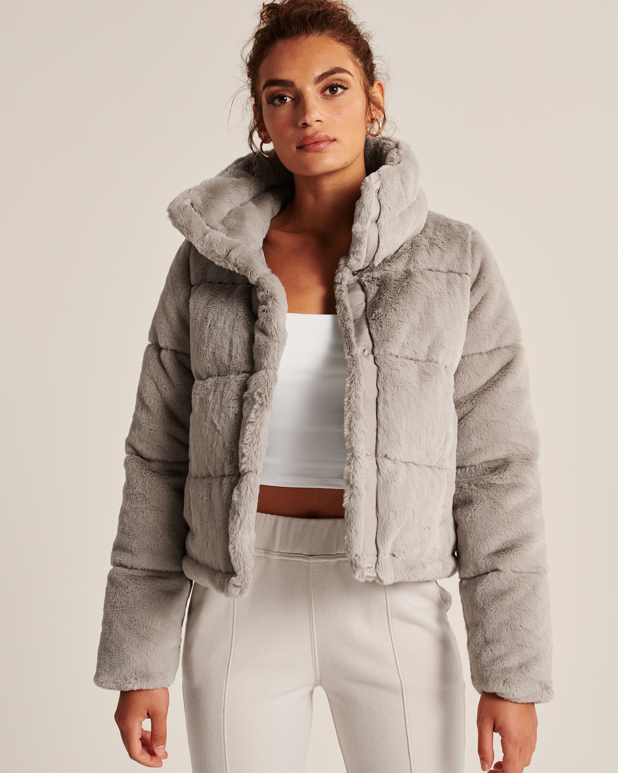 faux fur hooded puffer abercrombie