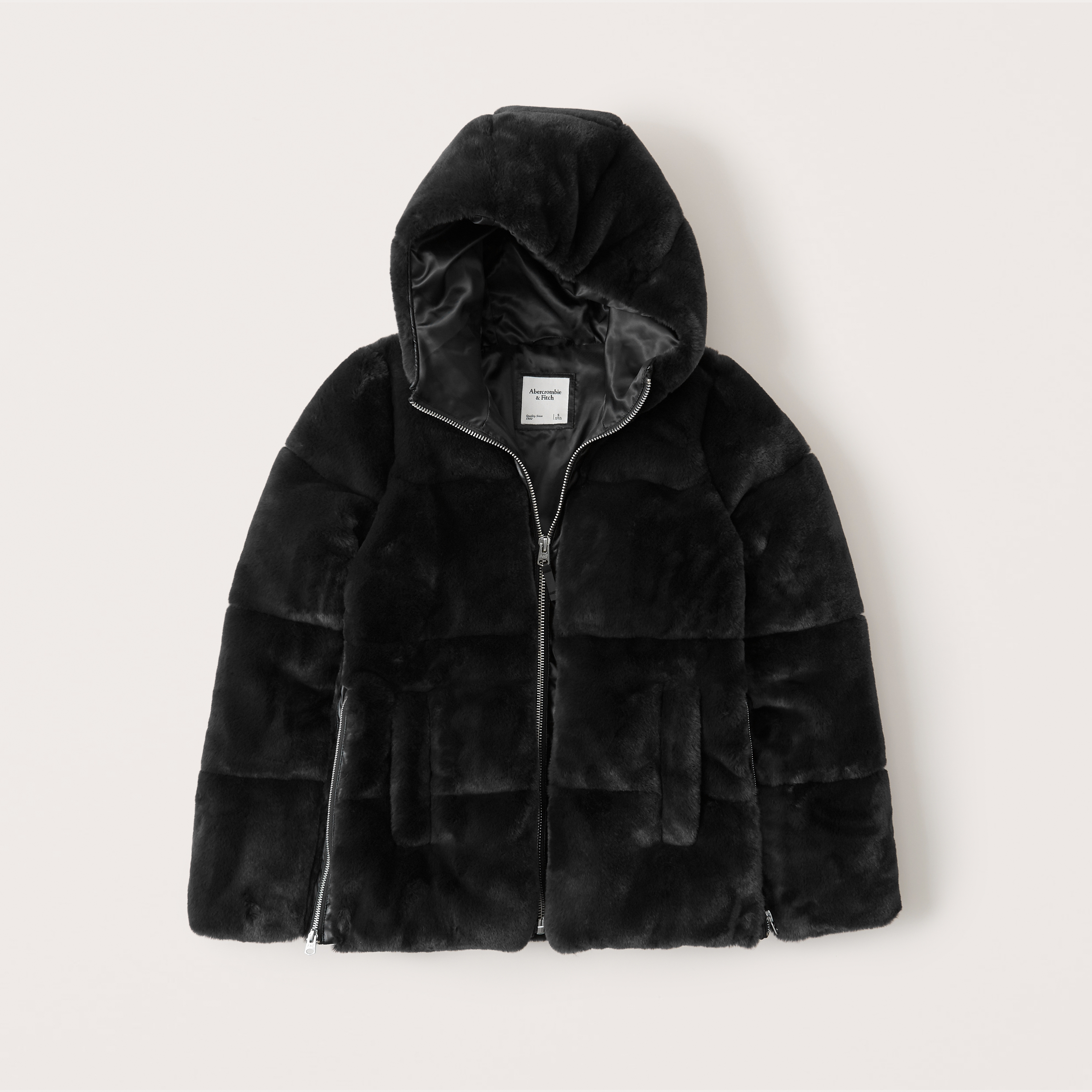 faux fur hooded puffer abercrombie