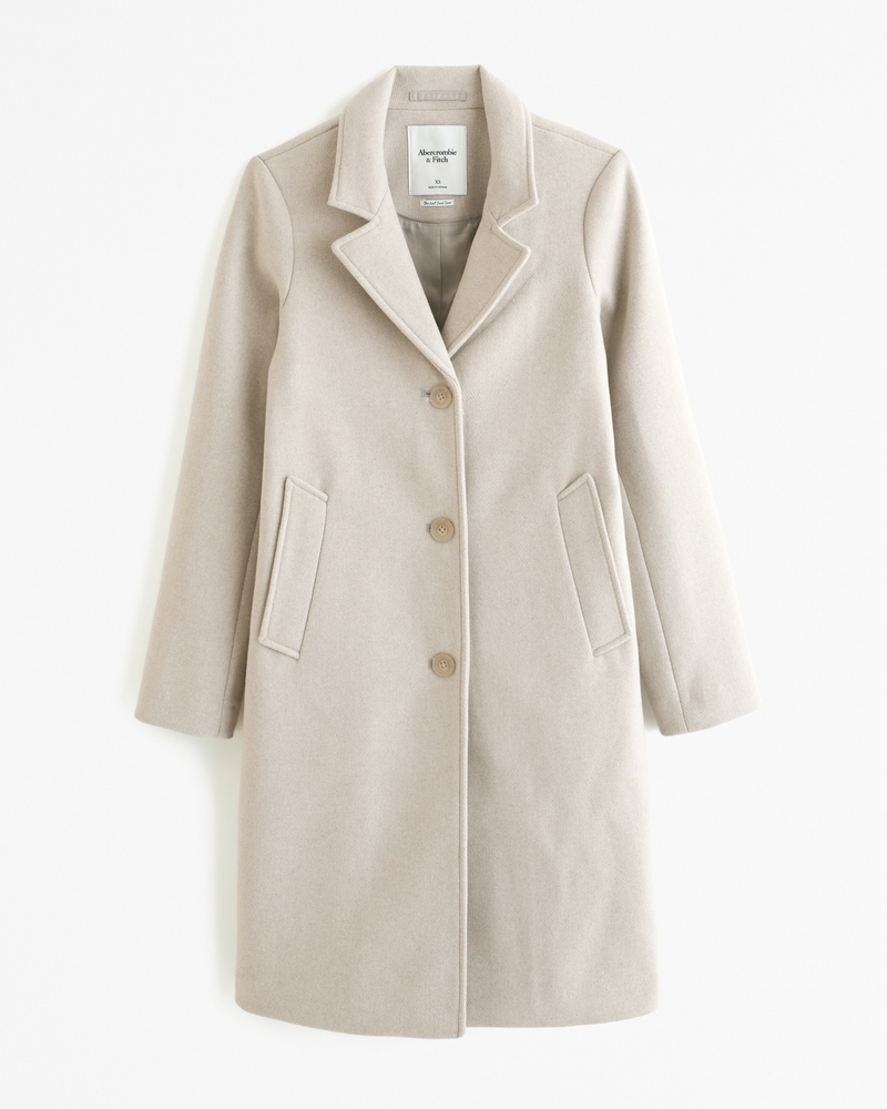 Women's Wool-Blend Dad Coat | Women's New Arrivals | Abercrombie.com