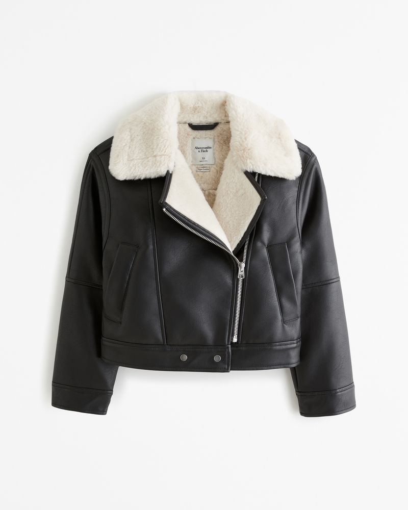 Abercrombie faux leather outlet jacket