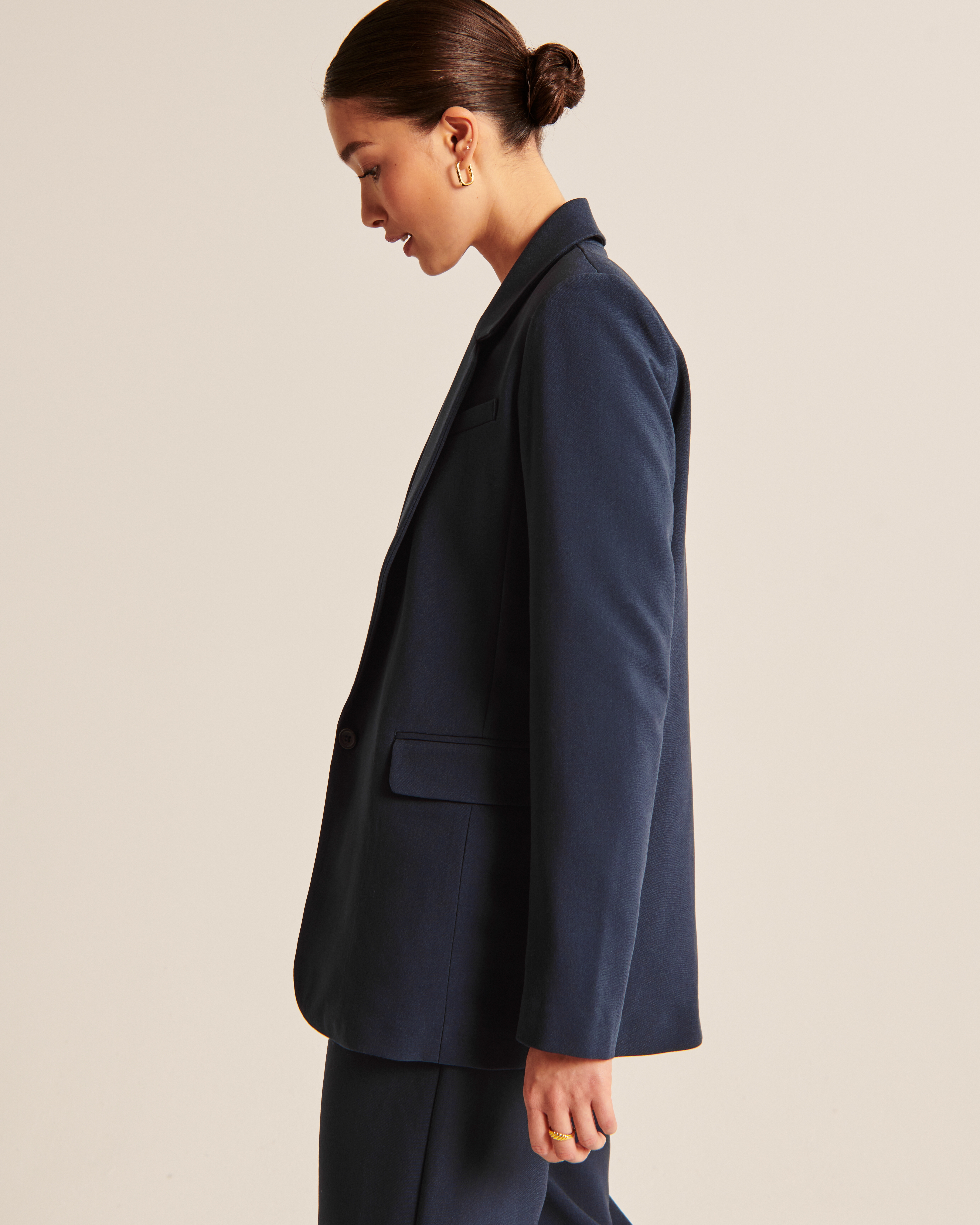 Navy wool sale blazer womens