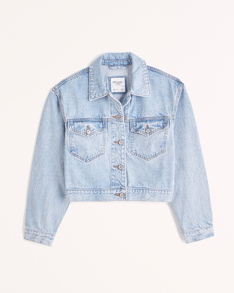 Cropped Drapey Denim Jacket