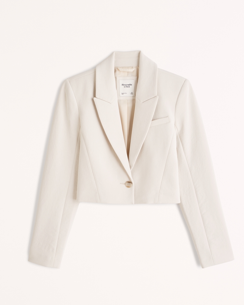 Cropped Premium Crepe Blazer