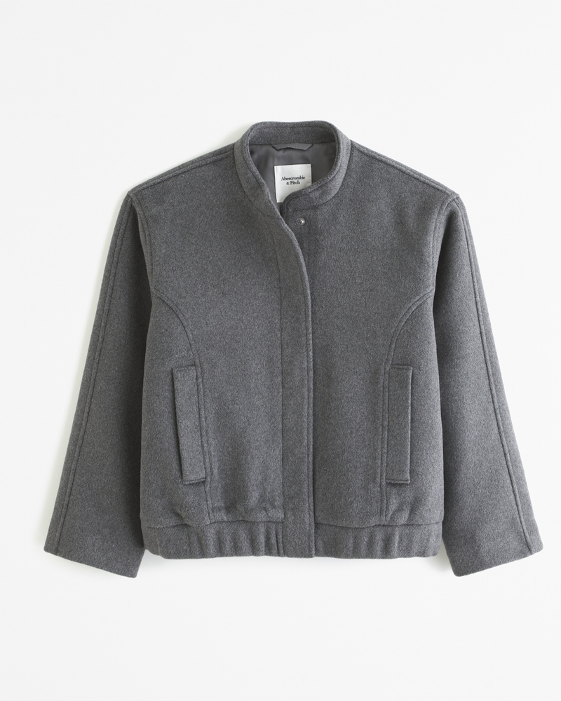 Women's Wool-Blend Bomber Jacket | Women's Clearance