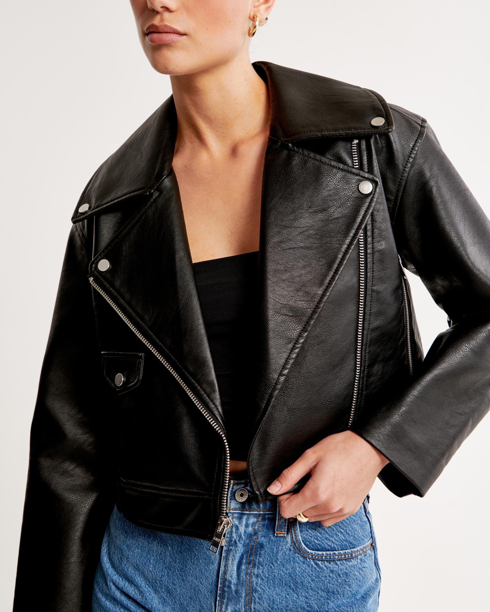 Ava & Viv™ Women's Plus Size Faux Leather Moto Jacket - Ava & Viv™