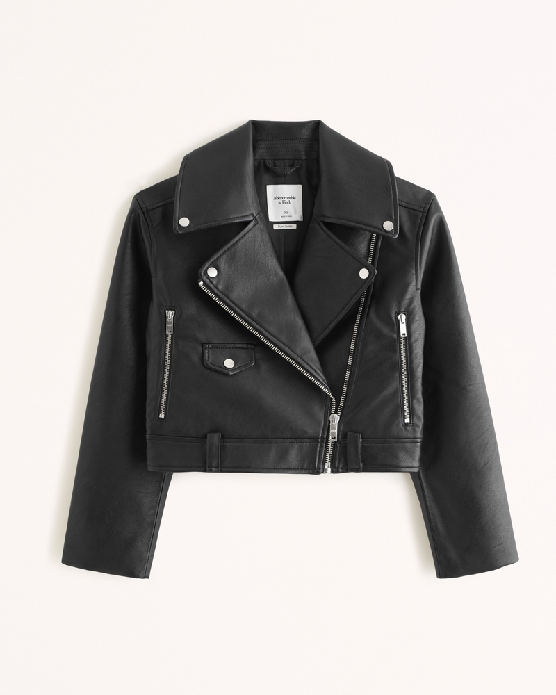 ZARA on X: White leather effect jacket with side zipped pockets