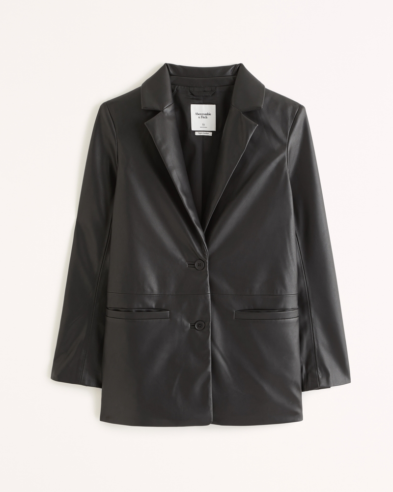 Women's Vegan Leather Blazer | Women's Coats & Jackets