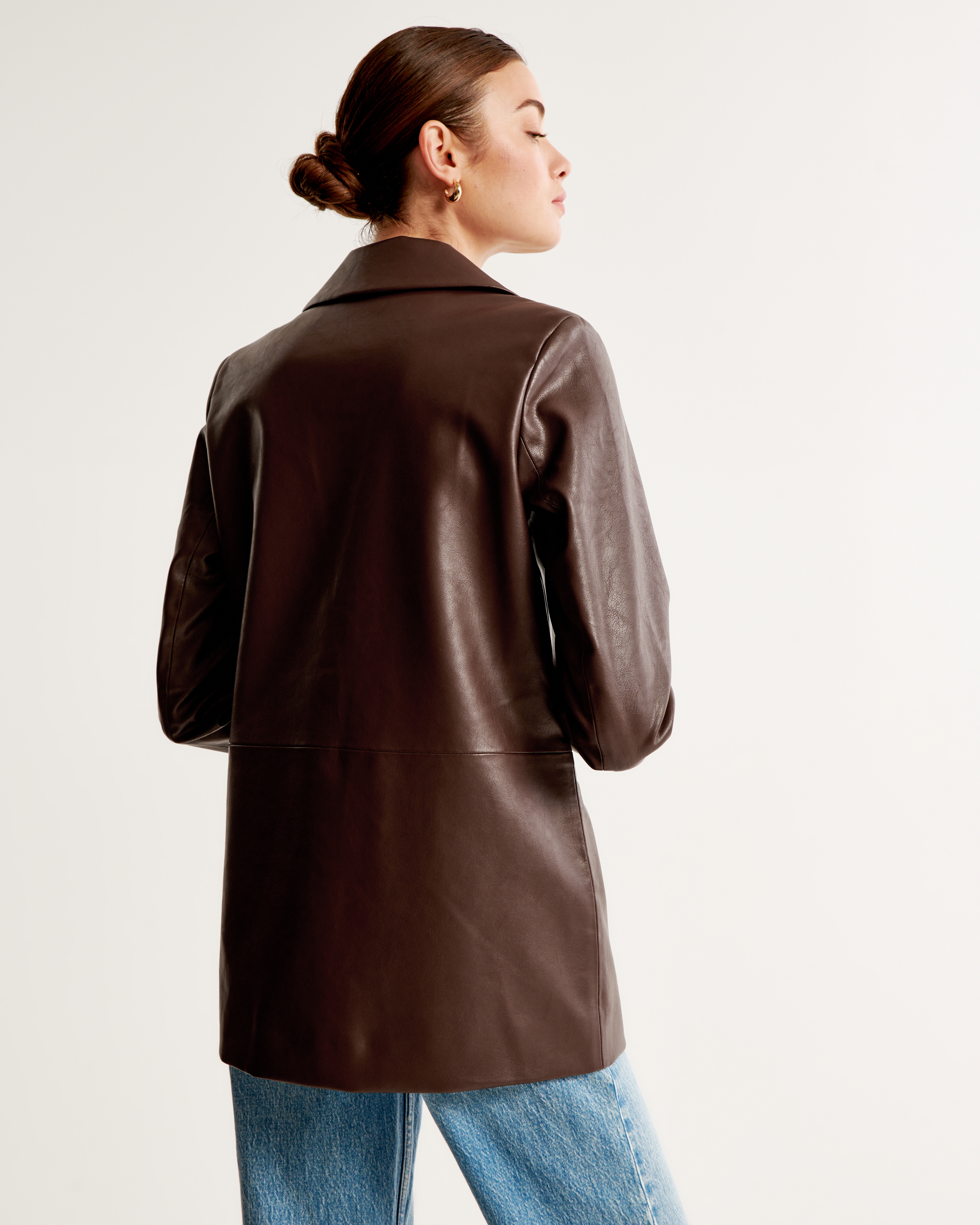 Women's Vegan Leather Blazer | Women's Coats & Jackets
