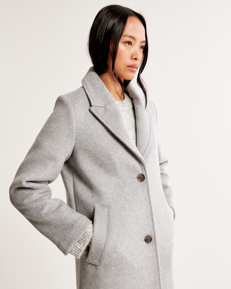 Women's Wool-Blend Tailored Topcoat