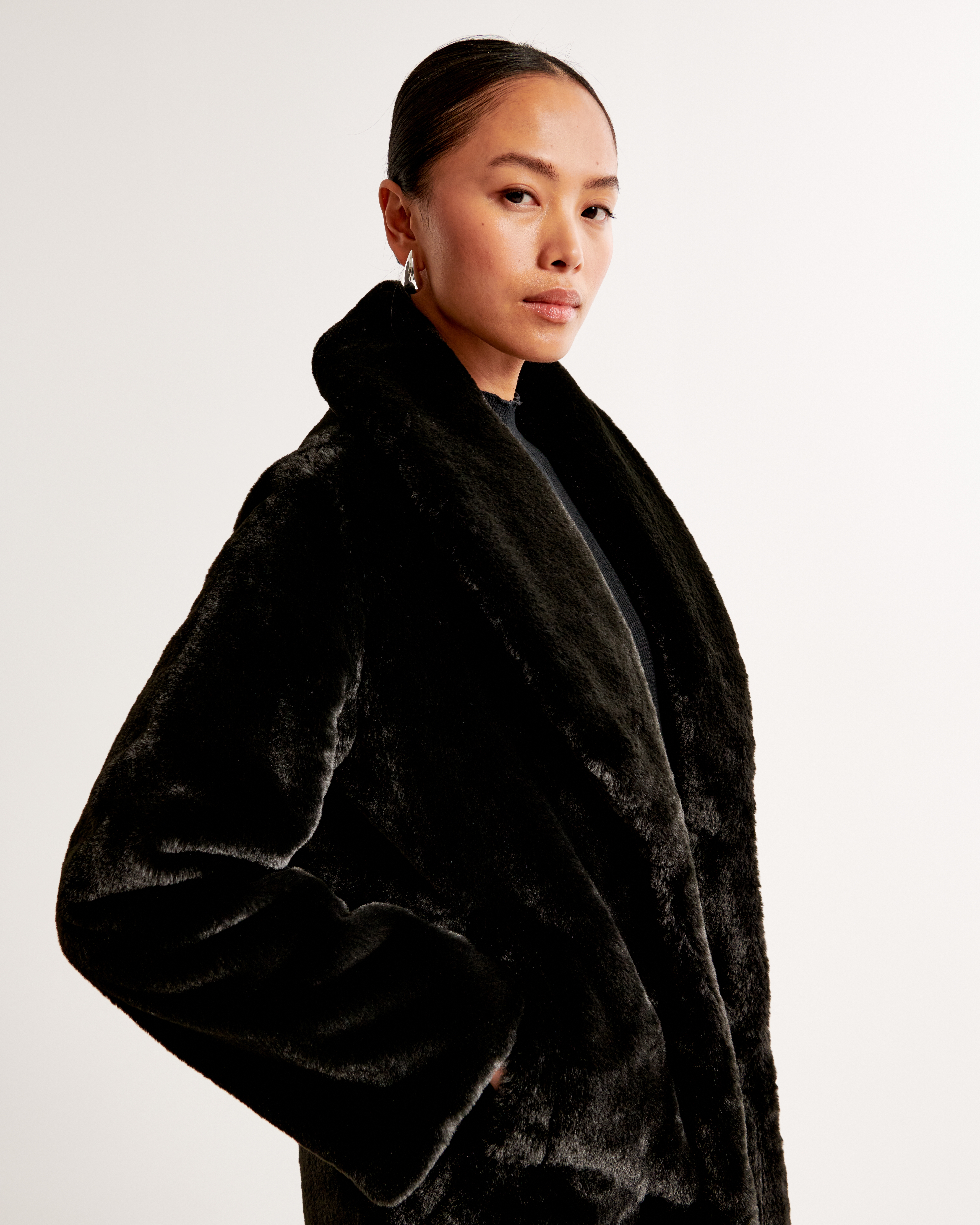 Women s Faux Fur Long Length Coat Women s Clearance