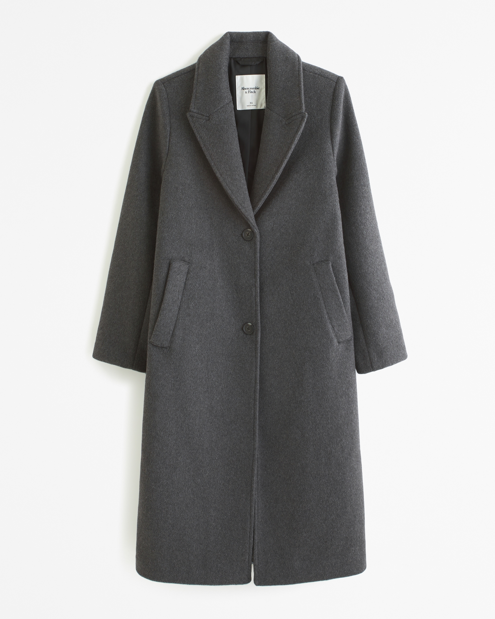 Women's Textured Tailored Topcoat in Black | Size Xs Petite | Abercrombie & Fitch