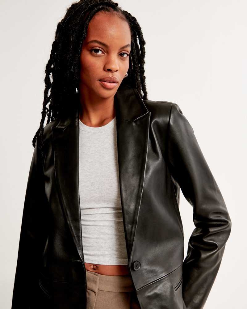 Genuine Leather Blazer