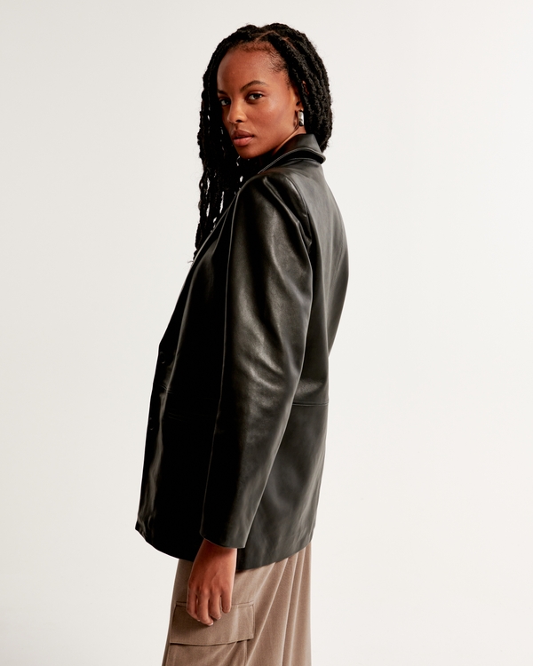 Women's Genuine Leather Blazer | Women's Coats & Jackets