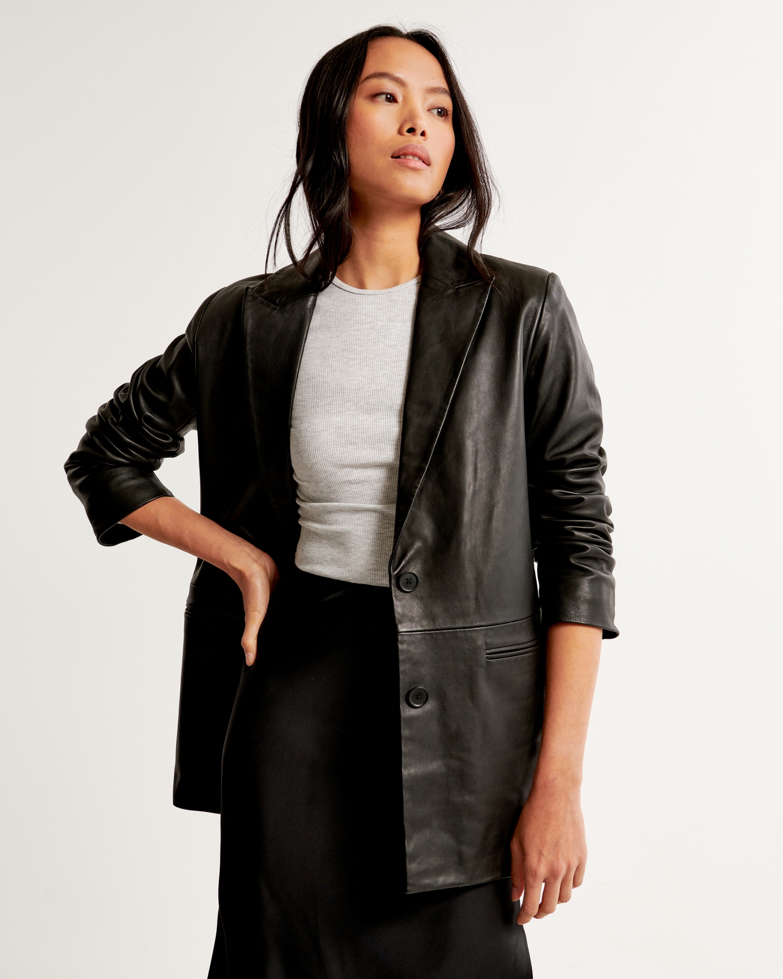 Genuine Leather Blazer