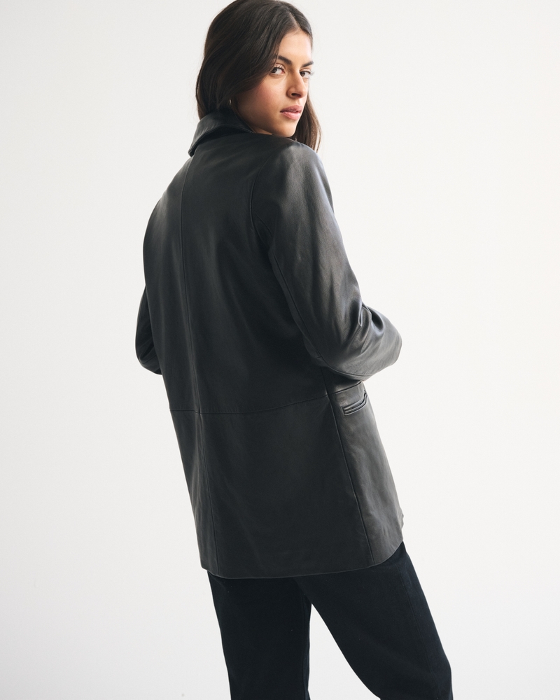 Women's Genuine Leather Blazer | Women's Coats & Jackets