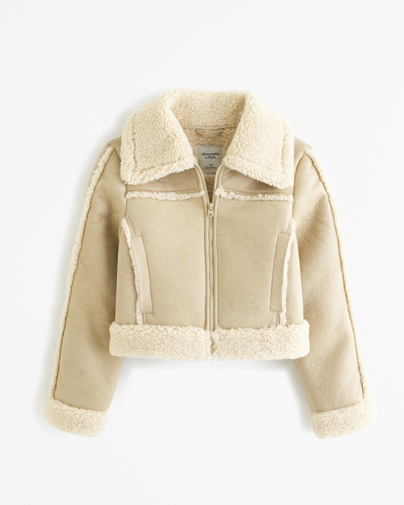 Boxy Shearling Aviator Jacket - Women - Ready-to-Wear