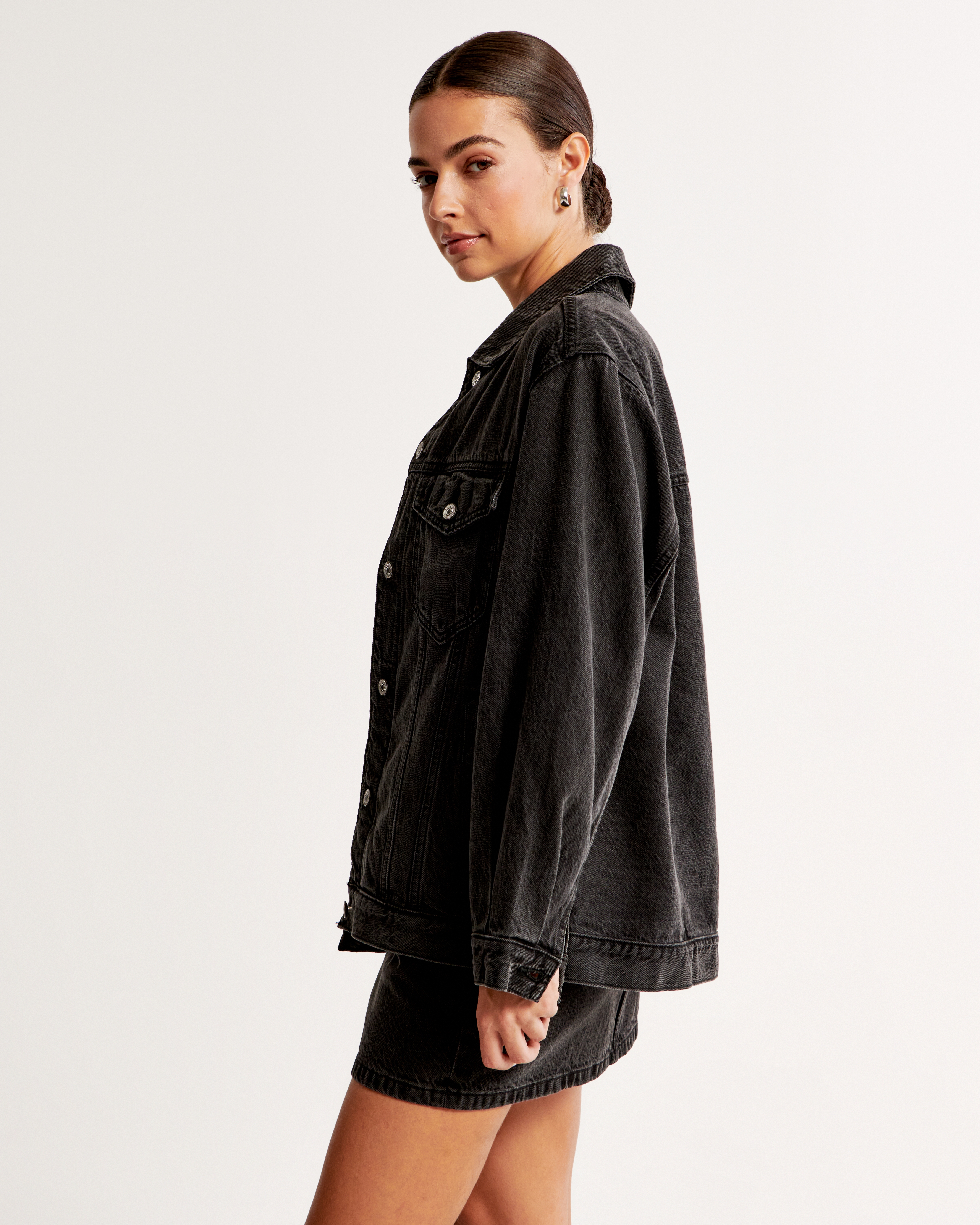 Black trucker outlet denim jacket