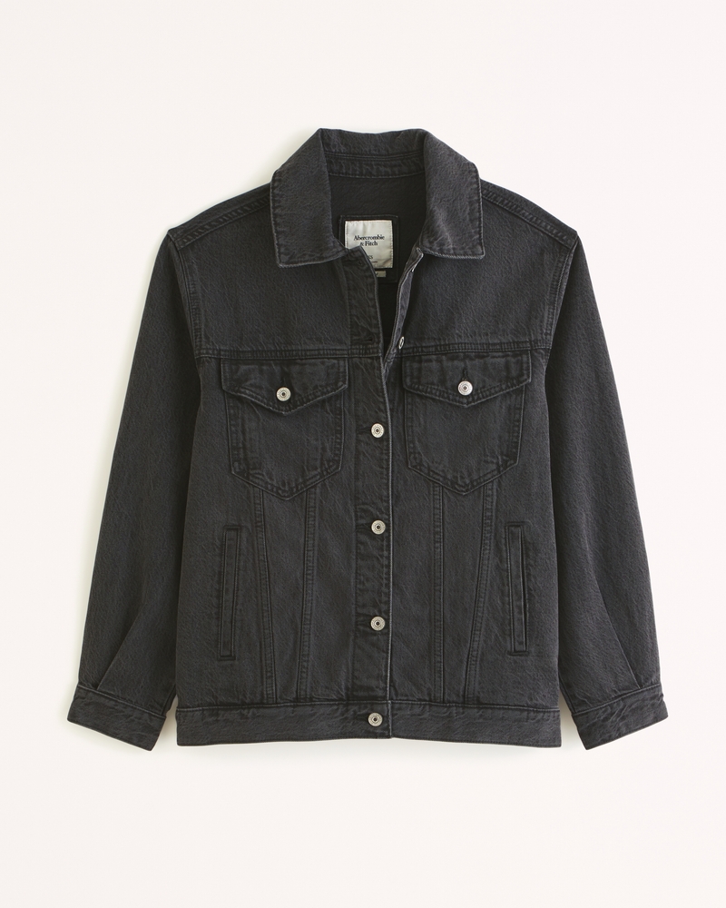 Dark denim hot sale jacket womens