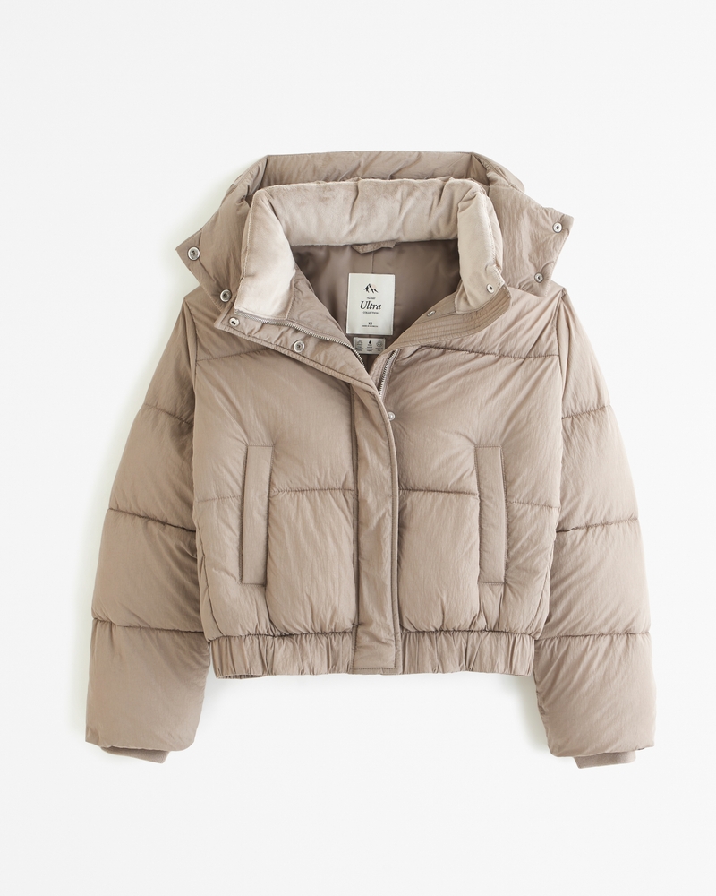 Hollister mock neck puffer hot sale jacket