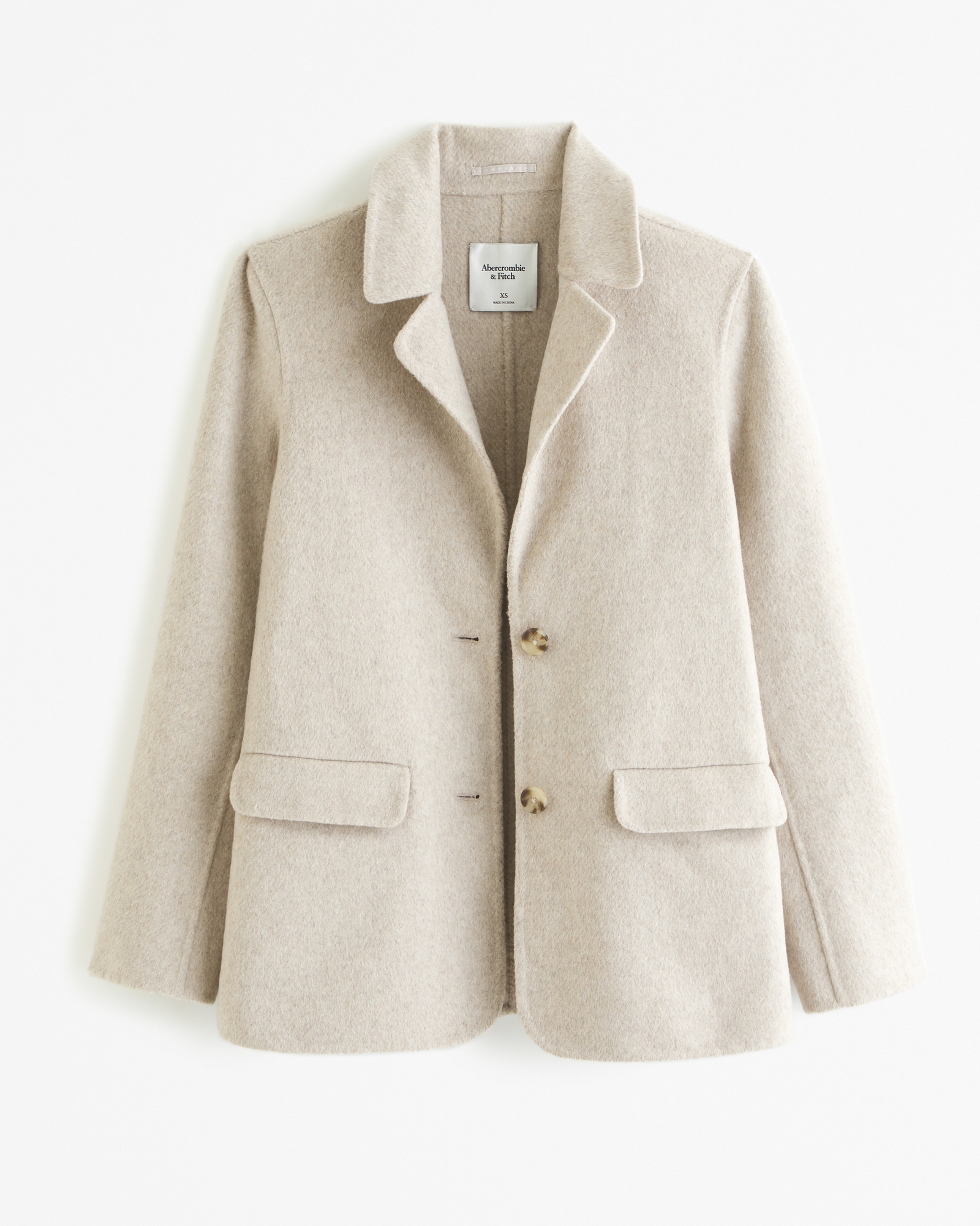 Women's Double-Cloth Wool-Blend Blazer Coat, Women's Clearance