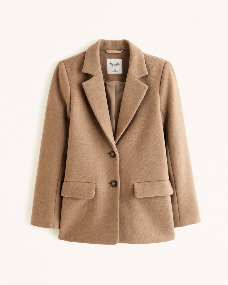 Women's Heavyweight Wool-Blend Blazer Coat, Women's Coats & Jackets