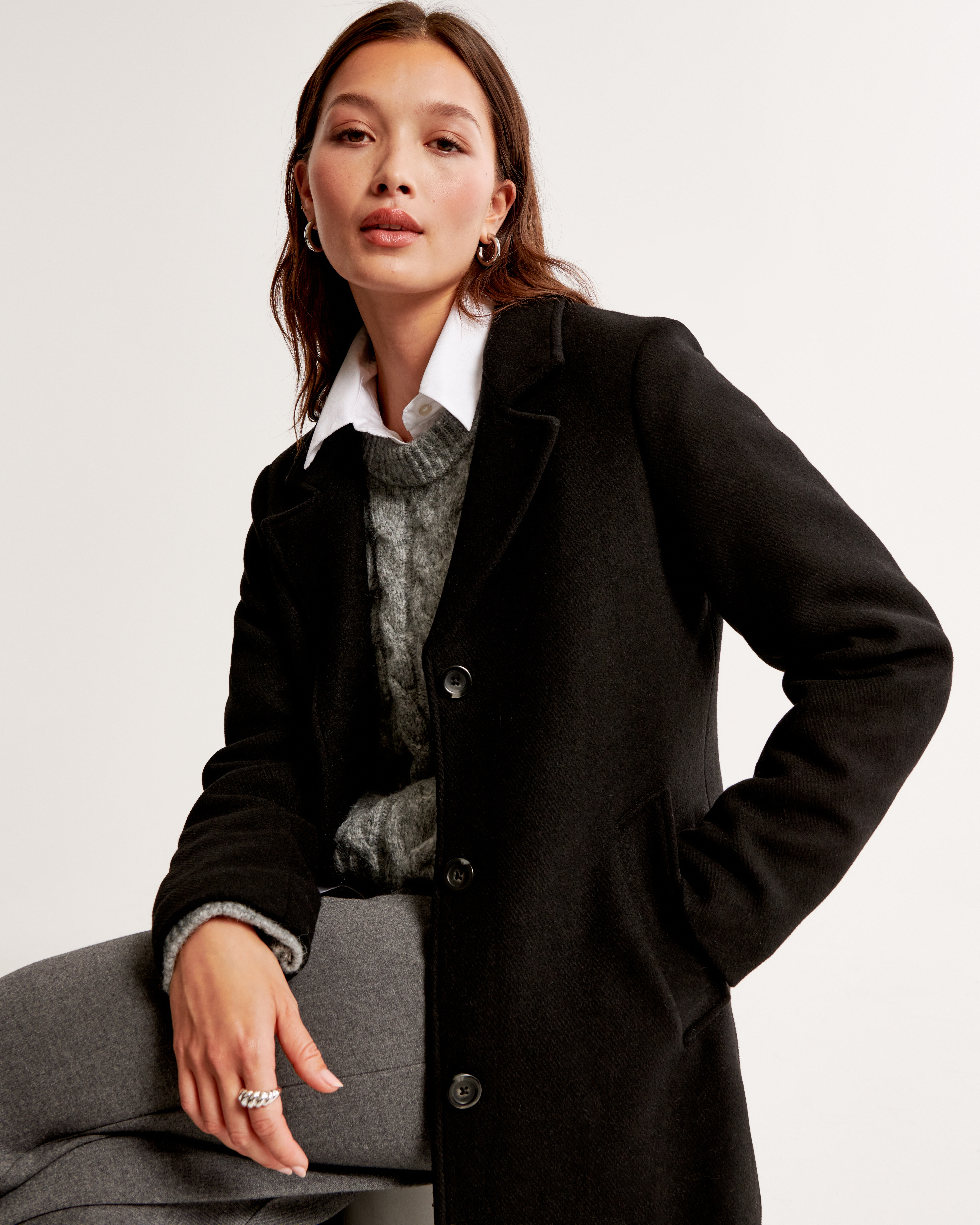 Women's Wool-Blend Dad Coat | Women's Coats & Jackets