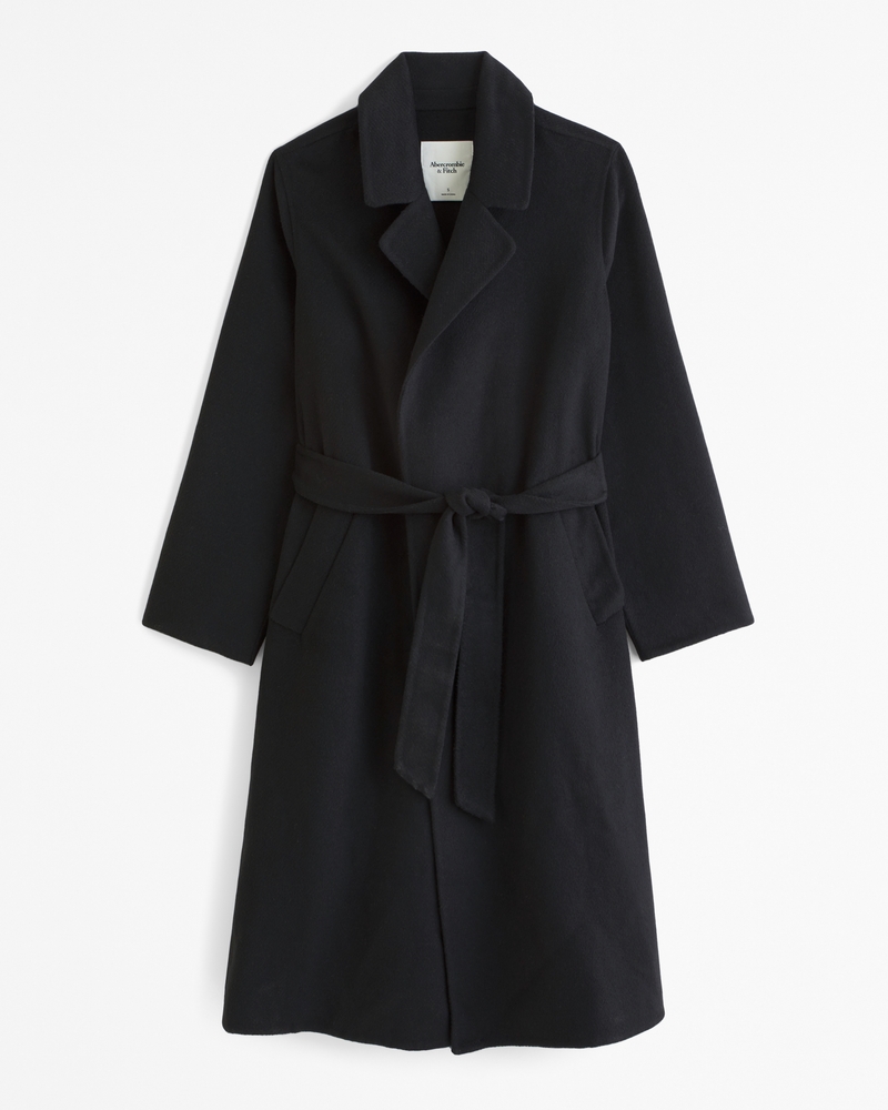 Wool-Blend Belted Blanket Coat