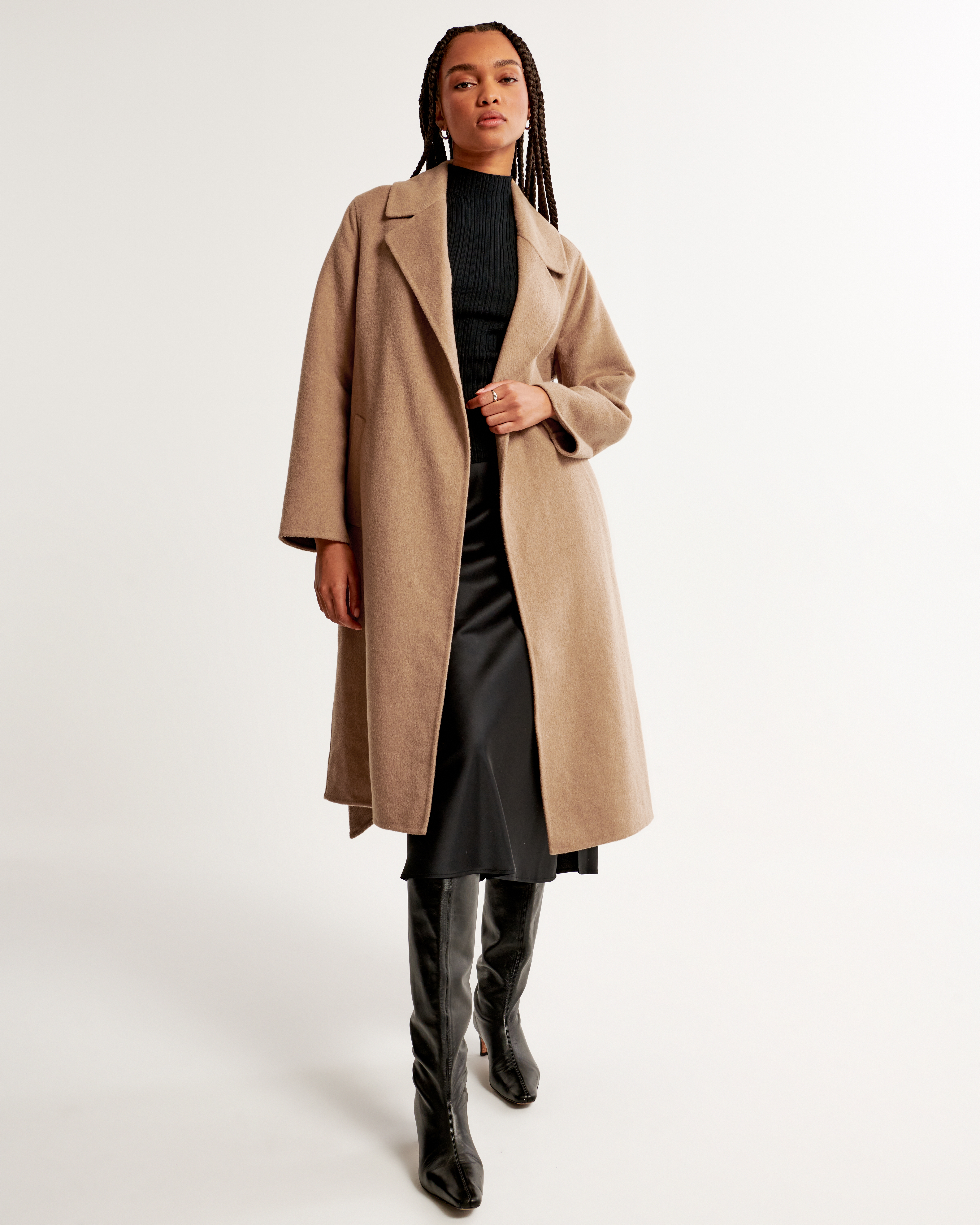 Women's Wool-Blend Belted Blanket Coat | Women's Clearance