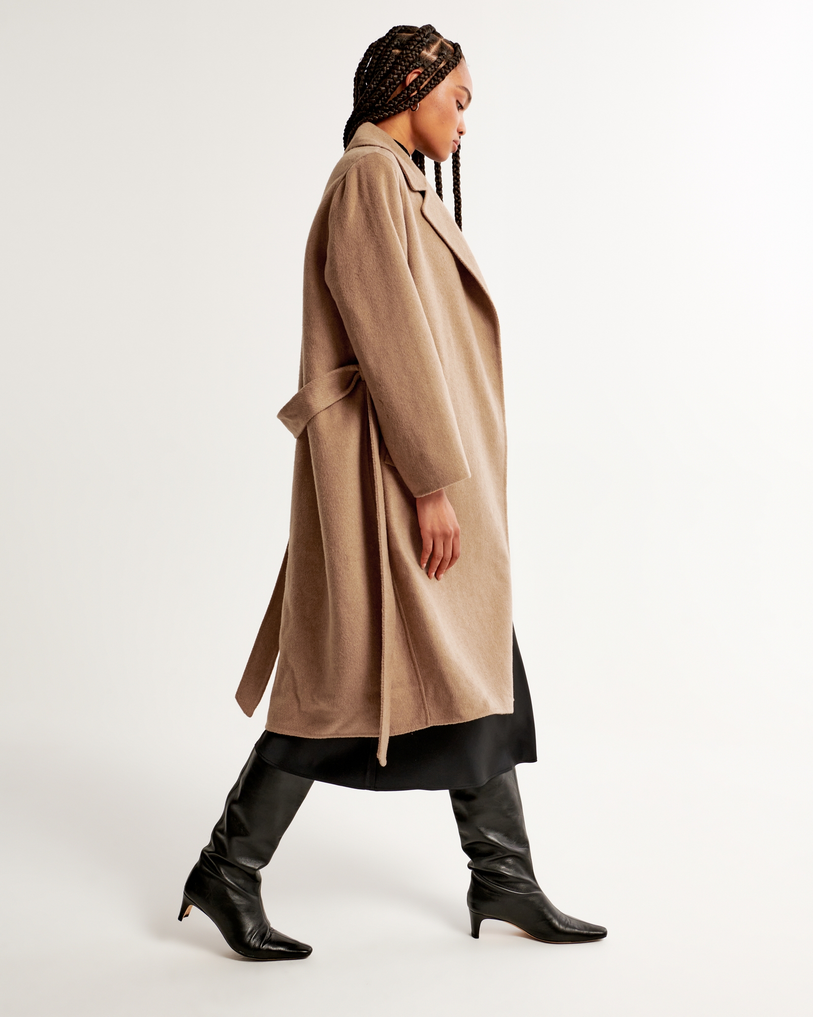 Women's Wool-Blend Belted Blanket Coat, Women's Clearance