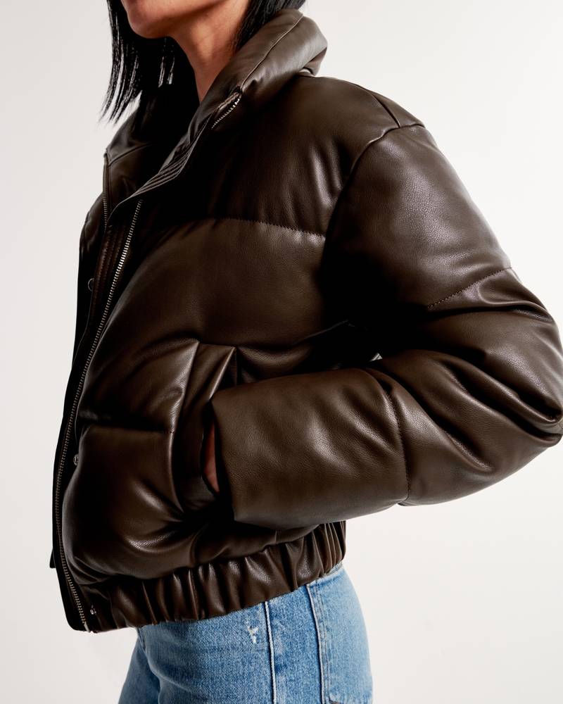 Why We Love Abercrombie Faux Leather Puffer Jackets - The Mom Edit